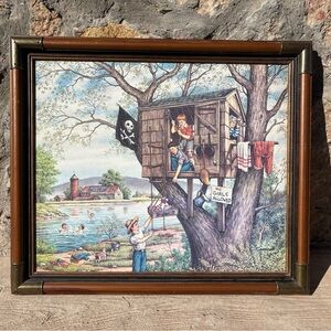 C. Carson - Treehouse Pirates, Framed Canvas Size 20x16